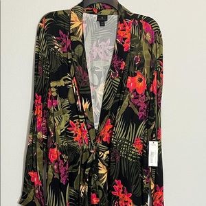 Worthington Floral Blazer Jacket Waist T